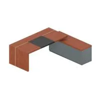 Стол с опорной тумбой, бюваром и кабель-каналом Art.Neo An-200.1R